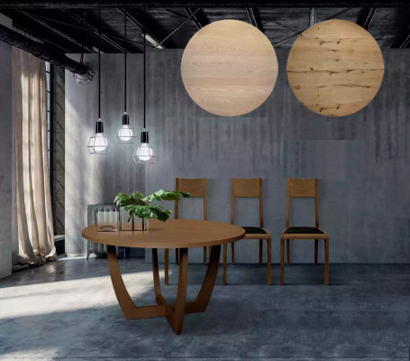 Round Dining table Wood kitchen table Round new style modern brown 140cm