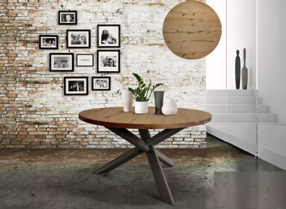 Dining room Round Dining table Wood Round kitchen table style modern brown 140cm