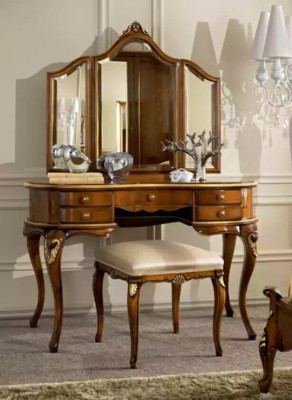 Dressing table Mirror Luxury Console Chest of drawers Bedroom Wood Design new