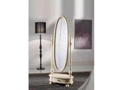 Classic r Living room Big Floor Mirror Beige Wooden Frame Design new