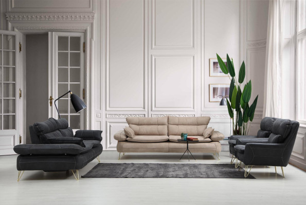 Armchair Seat Seater Design Living room Upholstery Luxury Black Waiting Room
