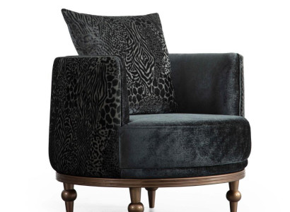 Round Armchair Luxury Upholstery Design Textile 1 Seater Single Seater Furniture Furniture