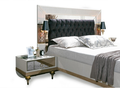 Luxury Bed with Glass Elements Double Beds Bed frame Furniture 180x200