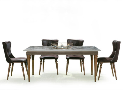 Complete Set Dining table 4x Chairs Dining room Set Ess Wood Table Tables 4pcs