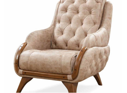 Armchair Seat Classic Design Living room Upholstery Single Seater Leather Style