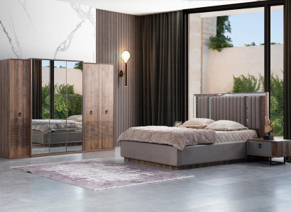 Grey-brown bedroom set for modern living environments