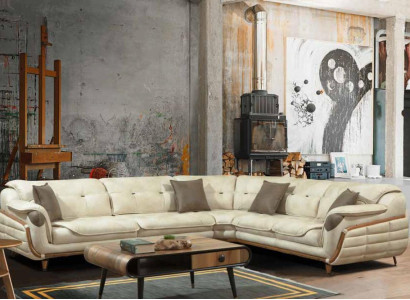 Corner sofa L-shape Textile Luxury Sofa Living landscape Upholstery Couch Couches