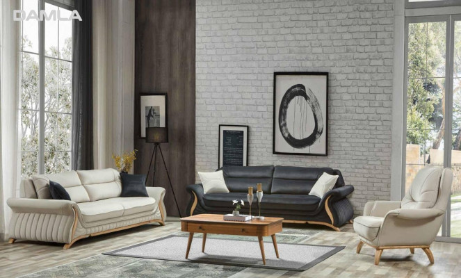 Design Sofa set Upholstery Sofa Armchair Set Suite 3+3+1 3 pcs. set