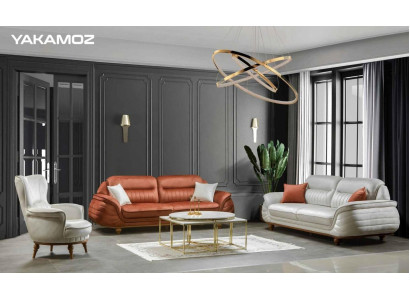 Suite Sofas Armchair Sofa set 3+3+1 Seater Luxury Fabric Living room