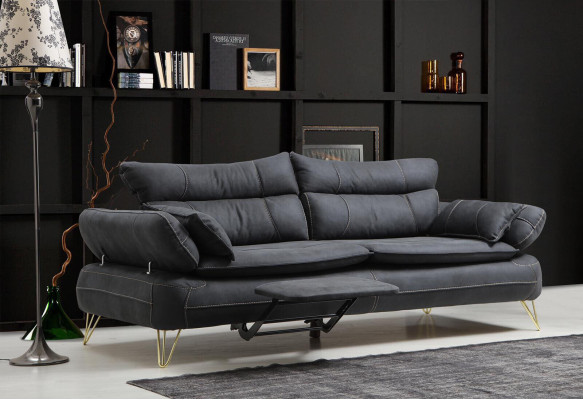 Sofa set 3+3+1+1 Seater Suite Black Sofa Armchair Sofas Set 4pcs