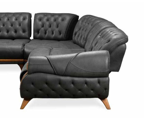 Living room Leather Black Sofa Sofas L-shape Seat Color Corner sofa Couch
