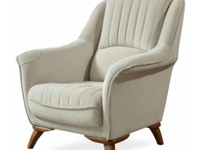 Armchair Seat Classic Design Living room Upholstery Single Seater Relax White