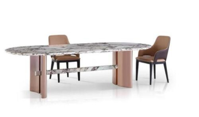 Dining room Furniture stainless steel Oval Dining table Table Design Tables Luxury Furniture