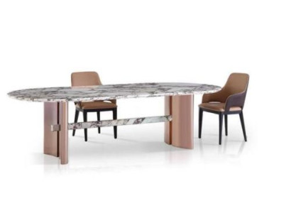 Dining room Furniture stainless steel Oval Dining table Table Design Tables Luxury Furniture