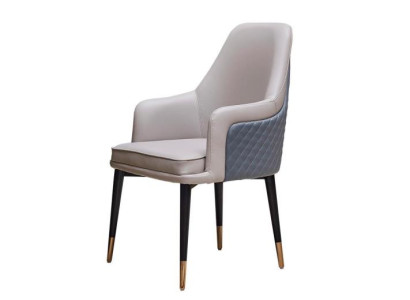 Dining chairs Living room luxurious Gray Chair with wooden legs Modern new