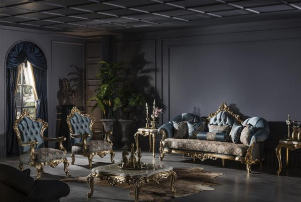 Baroque Classic Living room Couch Set Suite Table Sofa set 6 pieces