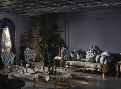 Baroque Classic Living room Couch Set Suite Table Sofa set 6 pieces