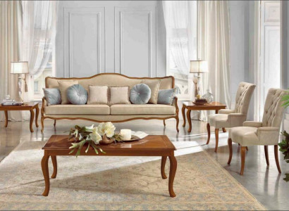 Sofa set 6 pieces. Classic Furniture Sofa Armchair Side Table Coffee table Wood