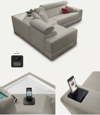 Charging station Corner sofa Sofa Couch Sofas Couches Suite Furniture Fabric alfitalia new