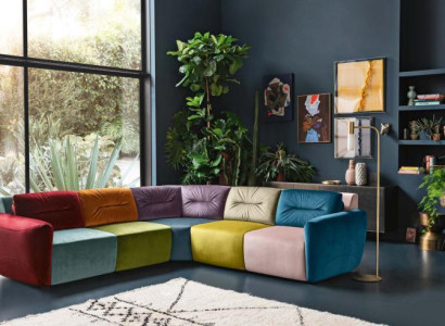 Corner sofa Textile Corner Living landscape Design Corner sofa Sofa Couch Italy Alfitalia