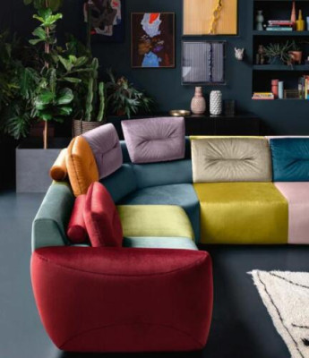 Corner sofa Textile Corner Living landscape Design Corner sofa Sofa Couch Italy Alfitalia