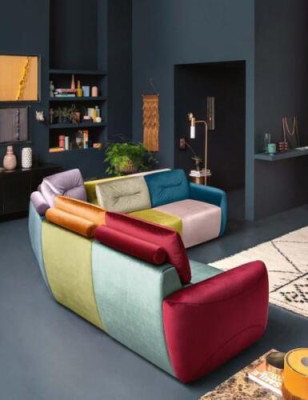 Corner sofa Textile Corner Living landscape Design Corner sofa Sofa Couch Italy Alfitalia