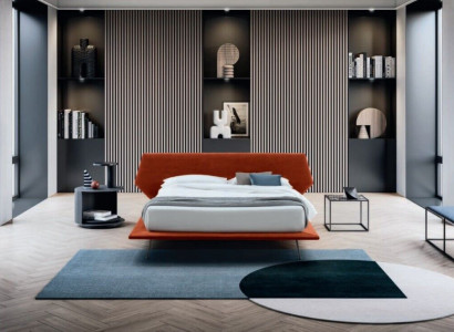 Double bed Beds Design Upholstery Bedroom 200x200cm Modern Wood Bed Italy