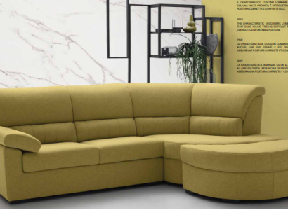 Italy Furniture Textile Yellow Modern Luxury Corner Couch L-shape Noble Modern alfitalia