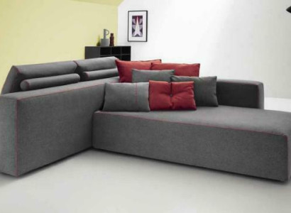 Sofa L-shape Textile Couch Corner upholstered Seat Sofa Living room modern alfitalia