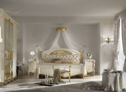 Bedroom 3 pcs. Set Bed 2x Bedside table Upholstery Console Beds Double Hotel