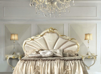 Design Bedroom 3 pcs. Bed 2x Bedside table Classic r Luxury Beds Set Furniture