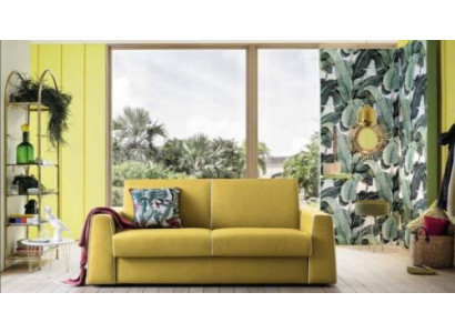 Design Living room Yellow Sofa 3 Seater Alfitalia Fabric Couch Sofa Upholstery Sofas