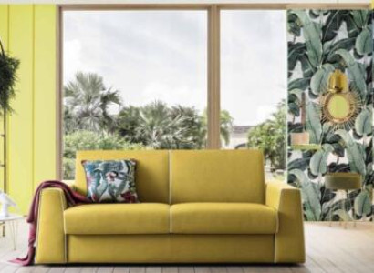 Design Living room Yellow Sofa 3 Seater Alfitalia Fabric Couch Sofa Upholstery Sofas