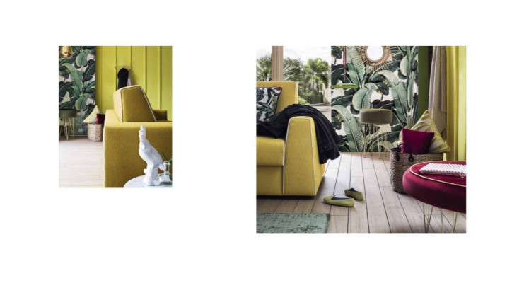 Design Living room Yellow Sofa 3 Seater Alfitalia Fabric Couch Sofa Upholstery Sofas