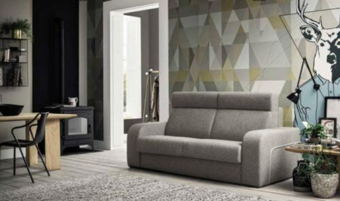 Modern design luxury sofa 2 seater furniture living room design gray textile alfitalia