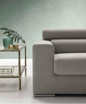 Sofa 3 Seater Couch Modern Luxury Upholstery Seat Sofa Textile Gray Fabric alfitalia