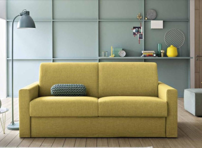 Two-seater designer sofa 2 seater yellow fabric sofa sofa bed Italian furniture