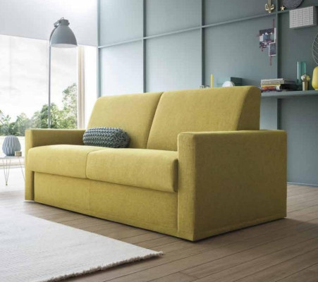 Two-seater designer sofa 2 seater yellow fabric sofa sofa bed Italian furniture