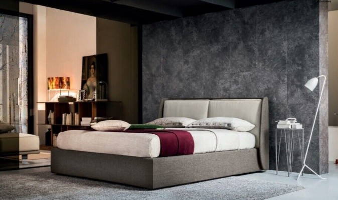 Bed Textile Upholstery Bedroom 180x200 Design Double bed Leather bed Beds new