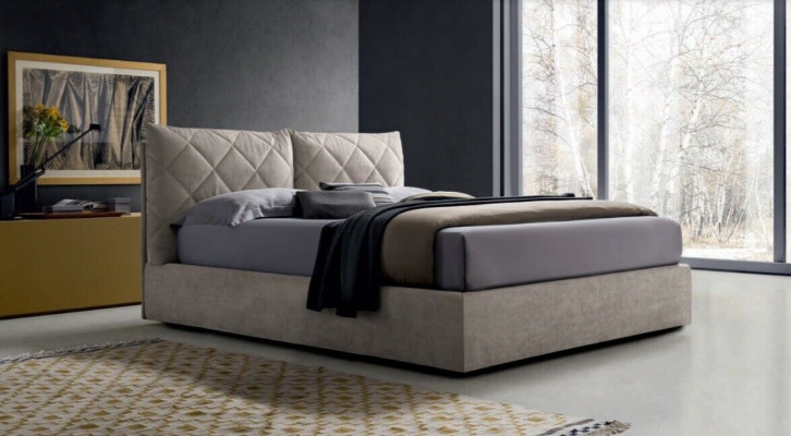 Designer Bed Fabric Hotel Wood Beds Double Sleep Room Luxury Modern Italy