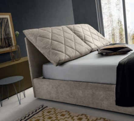Designer Bed Fabric Hotel Wood Beds Double Sleep Room Luxury Modern Italy