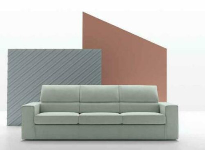 Modern Luxury Design Sofa 3 Seater Furniture Upholstery Light Green Textile Wood alfitalia