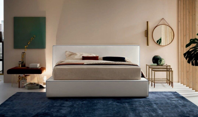 Italian Designer Bed Bedroom Beds Textile Hotel Luxury Upholstery Furniture