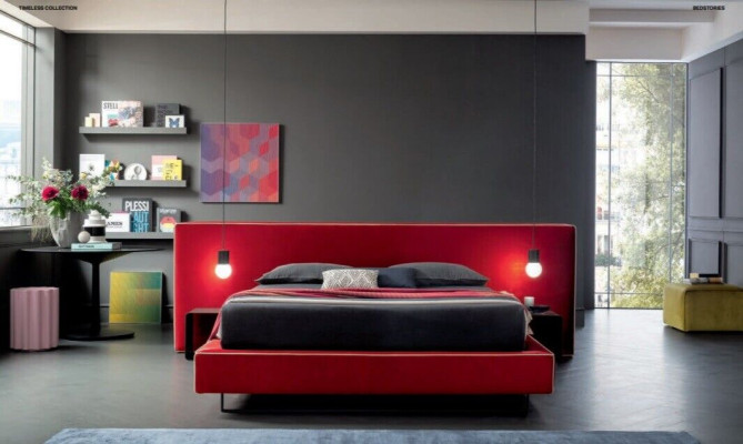 Italian Designer Bed Bedroom Beds Textile Hotel Luxury Upholstery Furniture