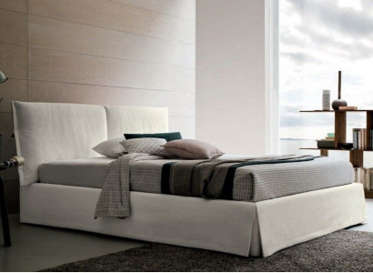 Luxury Double Hotel Beds 120x200 Sleep Room White Textile Bed Upholstery Design