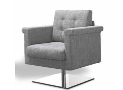 Design Couch Lounge Textile Seater Gray Furniture Single Seater Armchair Fabric Relax Seat
