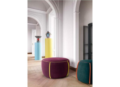 Oval Design Upholstery Stool Footstool Ottoman Seat Textile Padded Pufa