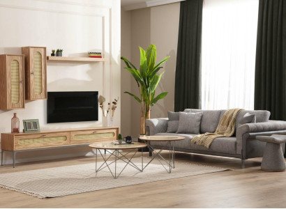 tv Wardrobe Lowboard TV cabinet Furniture Sofa 3 Seater 2x Coffee tables TV wall