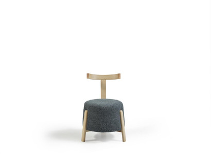 Chair Dining room Upholstered Chair Lounge Textile Seat Armchair Gray new Round
