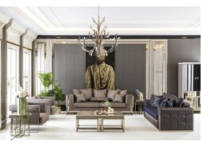 Living room Set Brown Sofa set Sesse 2x Side tables Coffee table new 7 pieces.